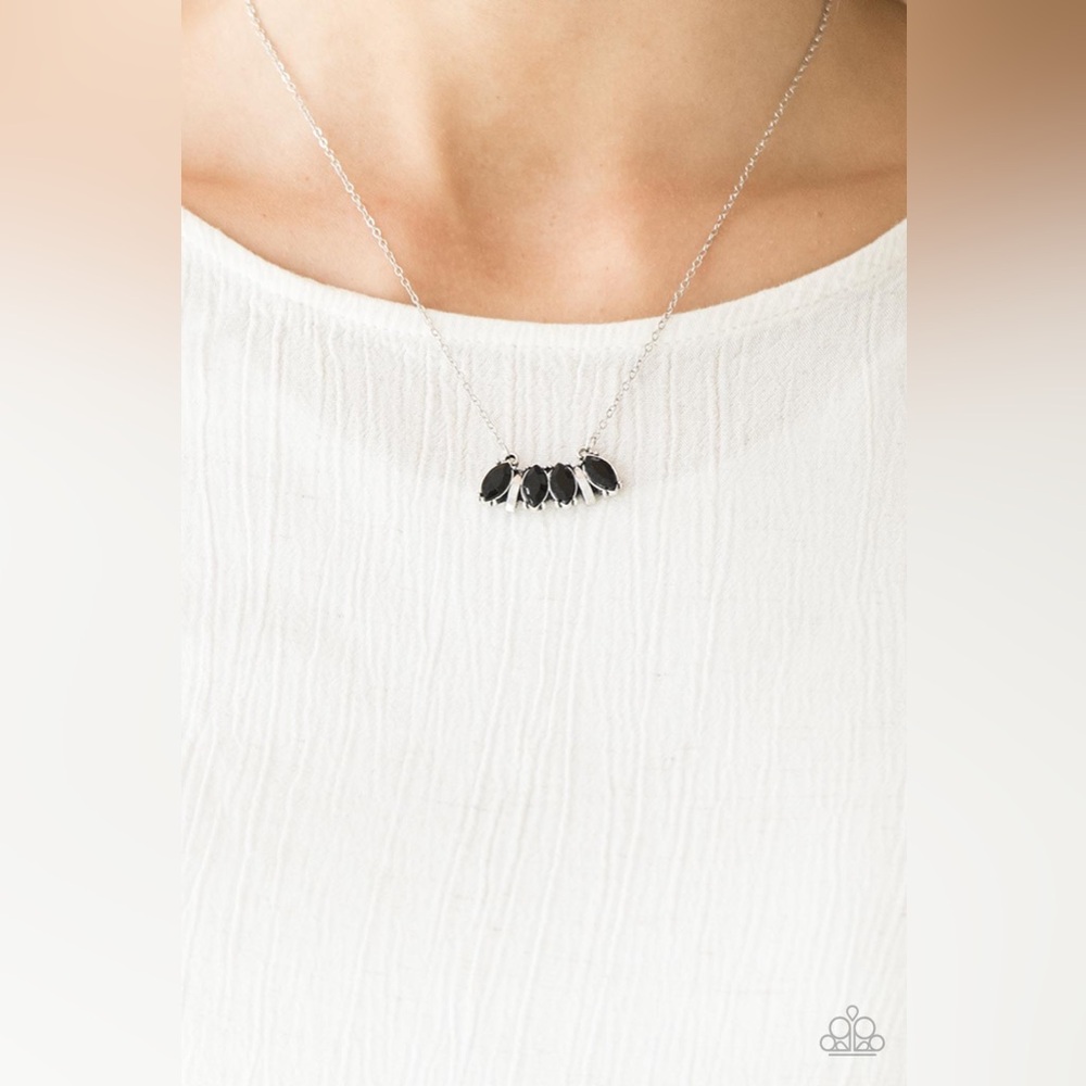 Paparazzi Black and Silver Teardrop Necklace